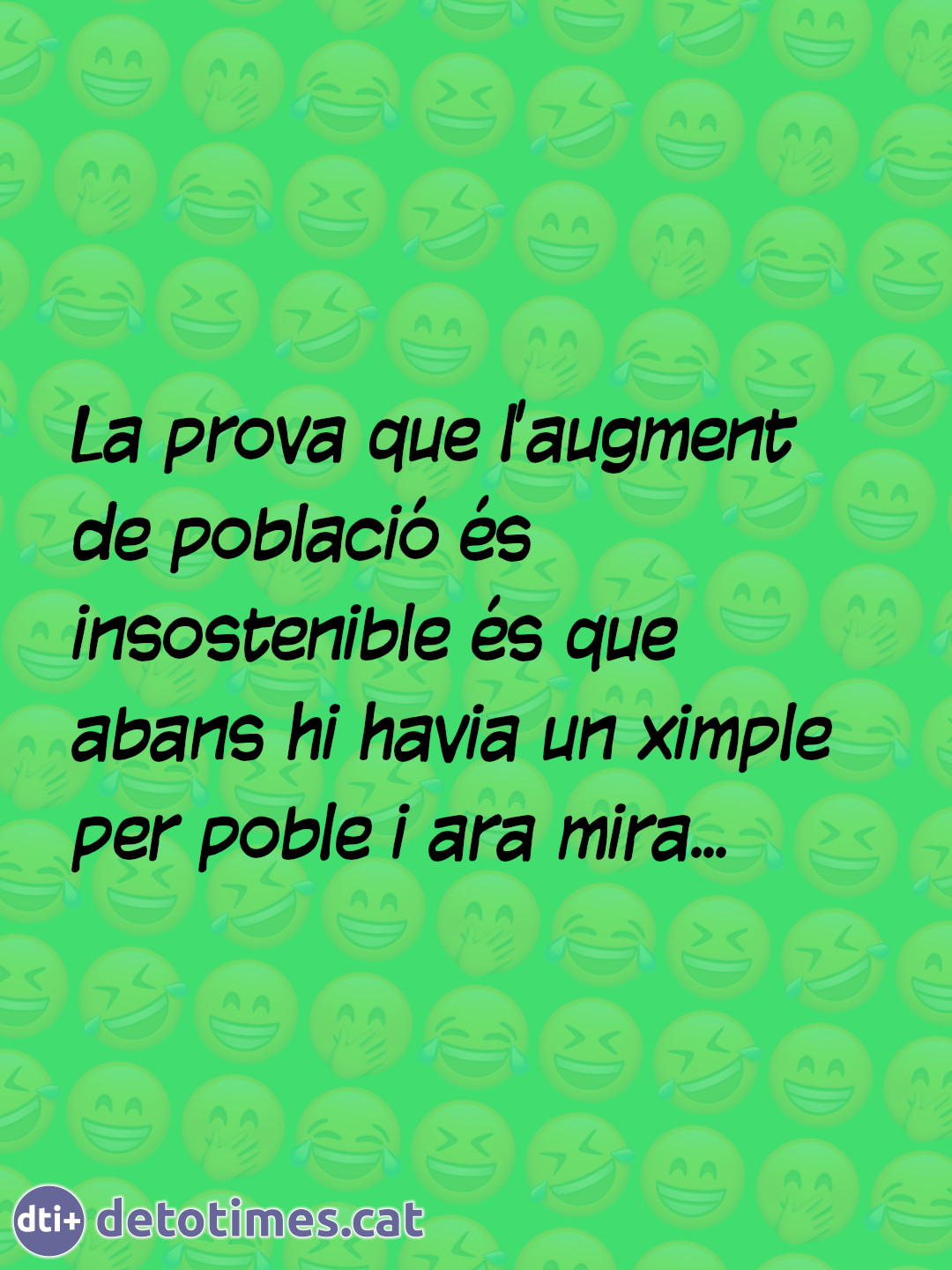 Augment de població insostenible